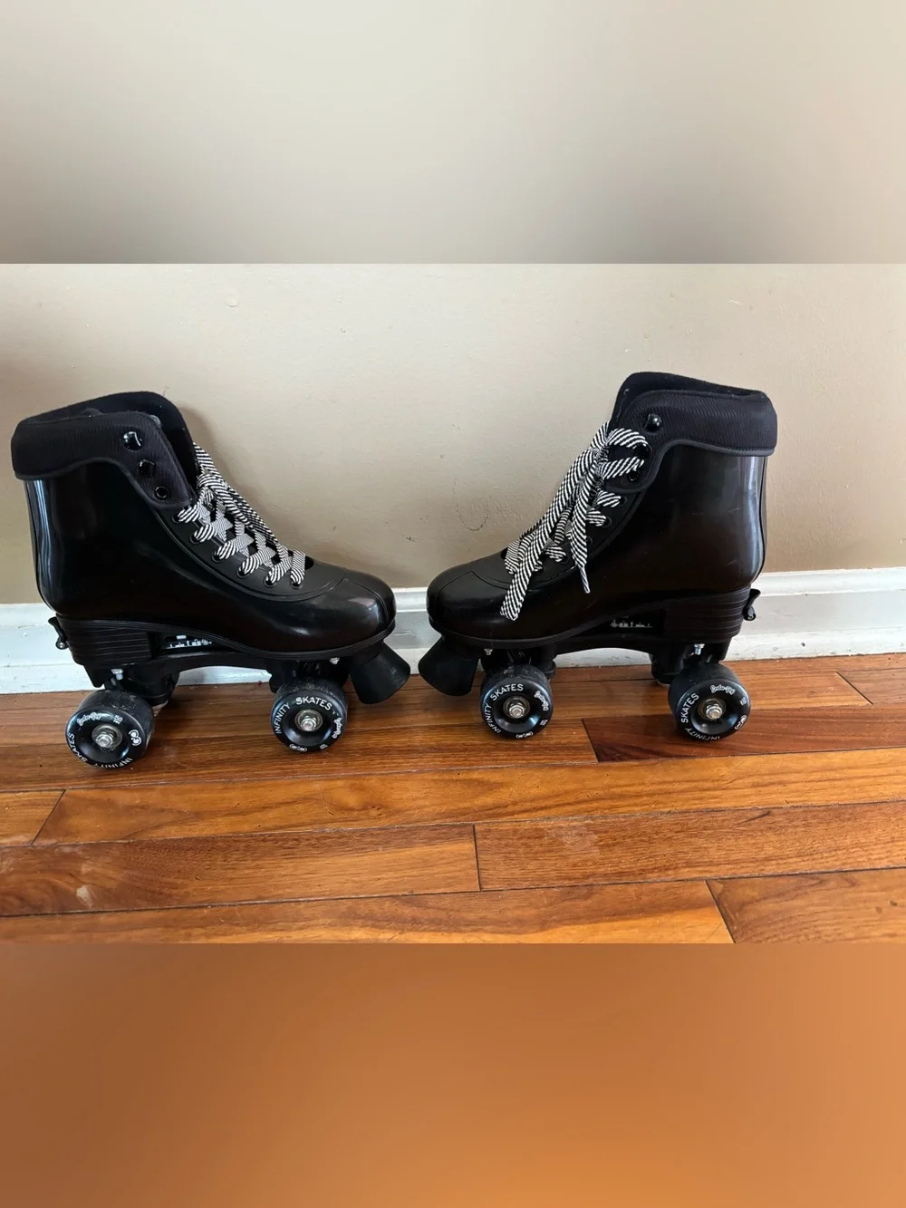 Adjustable Kids Black Roller Skates